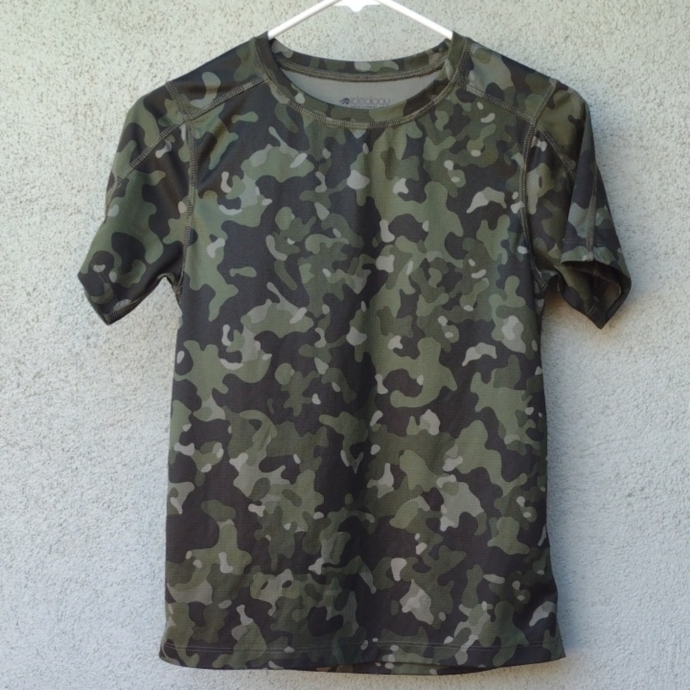 Ideology Green Camo Print Short Sleeve T-Shirt Boy's Large